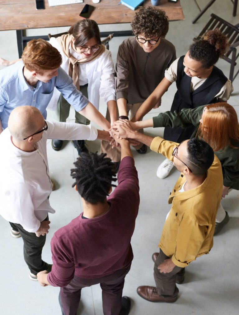 Group of people teambuilding