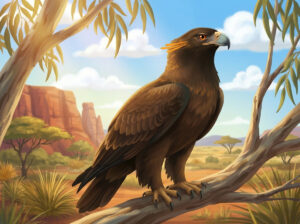 Eagle perched on tree